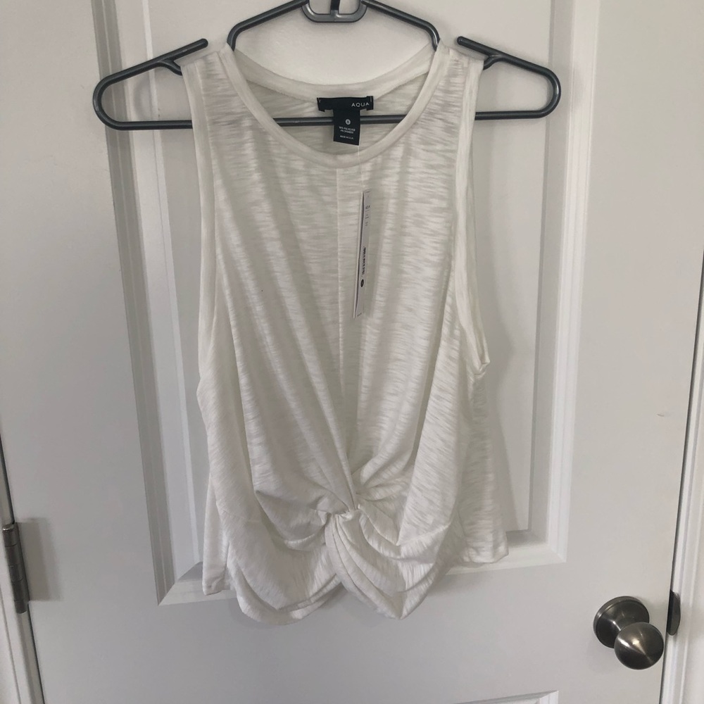 Aqua White crop top